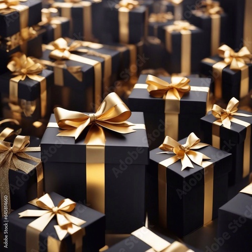 gift boxes in the city Black Friday Cinematic daylight generative ai illustration art