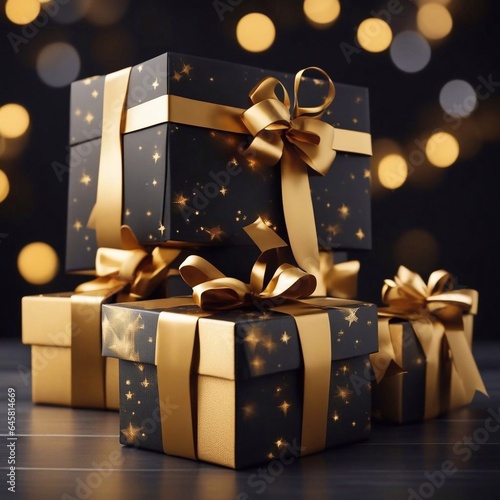 gift boxes in the city Black Friday  Cinematic daylight generative ai illustration art