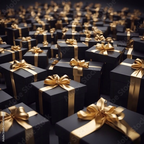 gift boxes in the city Black Friday  Cinematic daylight generative ai illustration art