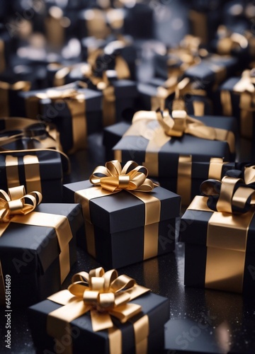 gift boxes in the city Black Friday  Cinematic daylight generative ai illustration art