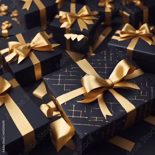 gift boxes in the city Black Friday  Cinematic daylight generative ai illustration art