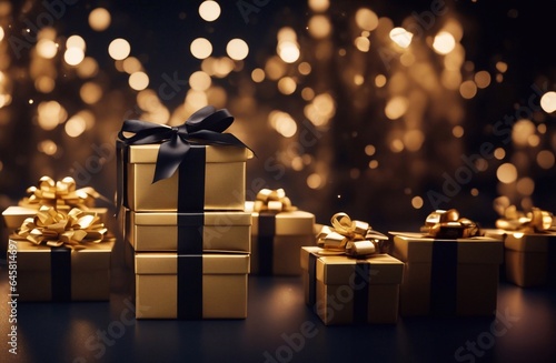 gift boxes in the city Black Friday  Cinematic daylight generative ai illustration art