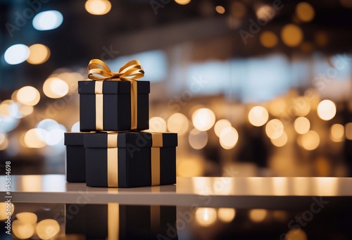 gift boxes in the city Black Friday  Cinematic daylight generative ai illustration art