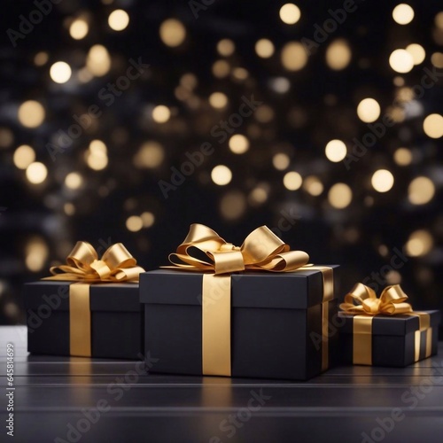 gift boxes in the city Black Friday  Cinematic daylight generative ai illustration art