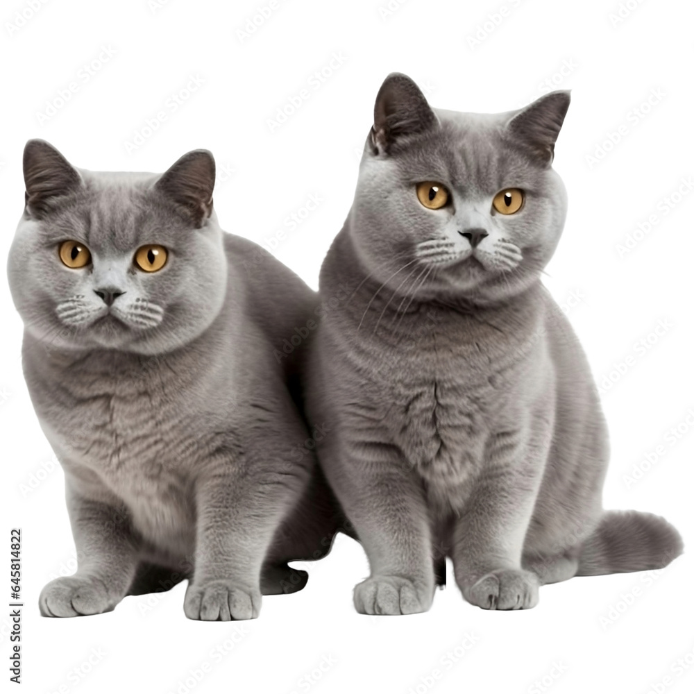 two playfull british shorthair cats isolated two playfull british shorthair cats isolated