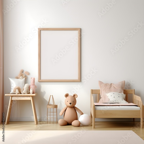 child room interior, poster, frame mockup