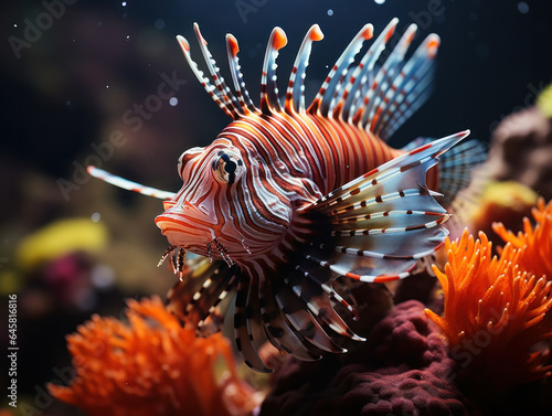 Lionfish in its Natural Habitat, Wildlife Photography, Generative AI photo