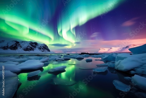 Enchanting Arctic Sky: Mesmerizing Aerial Dance of Ethereal Polar Lights unveils Vibrant Celestial Beauty in a Stellar Spectacle