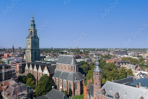 Martini church with associated Martini tower in the city of Groningen.