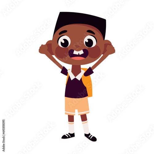 student back to school happily