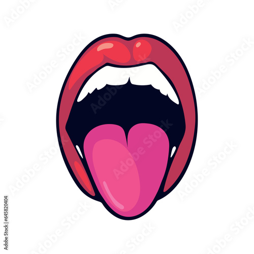 mouth pop art tongue out
