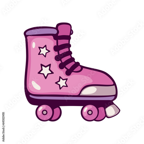 pink skate pop art isolated design