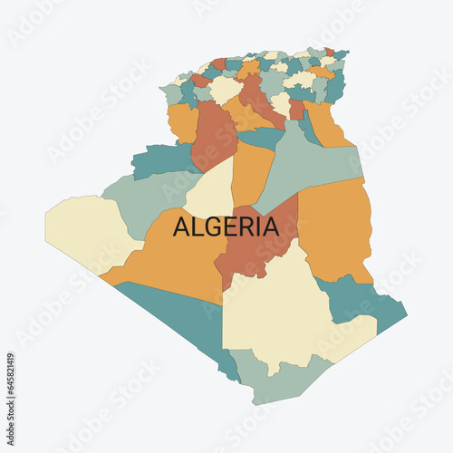 Algeria vector map with administrative divisions