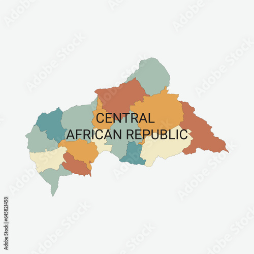 Central African Republic vector map with administrative divisions