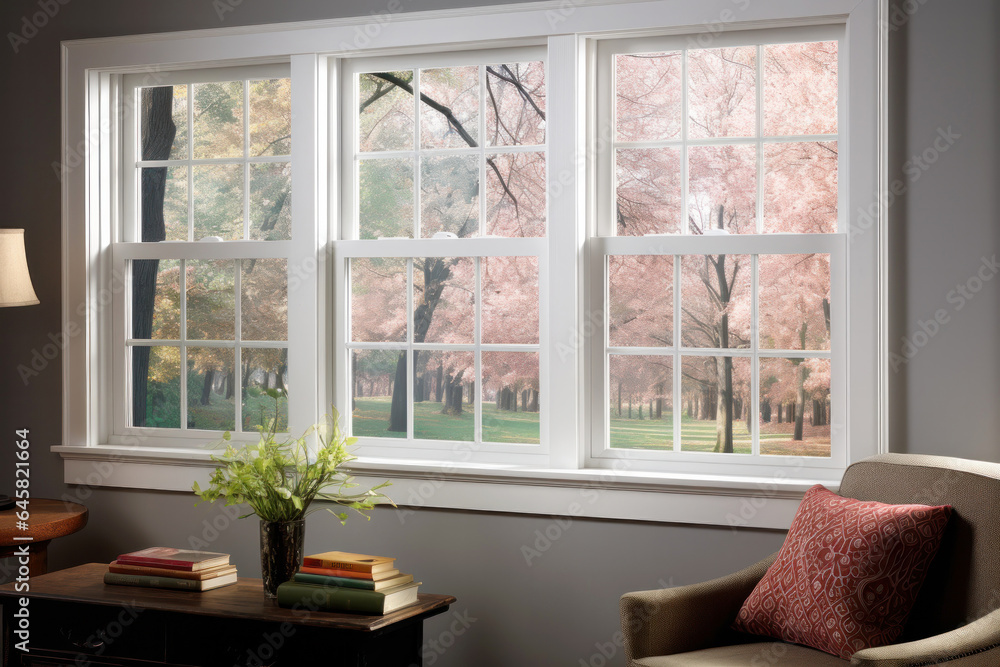 Fototapeta premium Double Hung Window in the Kitchen or Dining Room Interior