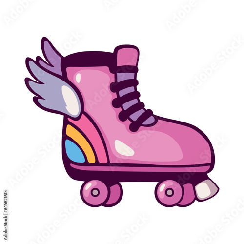 pink skate pop art retro