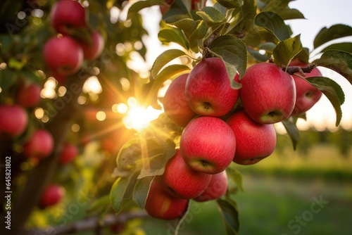 A Bounty of Ripe Apples in the Tranquil Orchard  A Vibrant Celebration of Nature's Harvest and Seasonal Beauty
