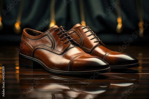Brown Elegance An Exquisite Close-up of Fine Leather Shoes A Timeless Fashion Statement Celebrating Versatility and Craftsmanship