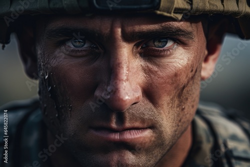 Close-up portrait of soldier