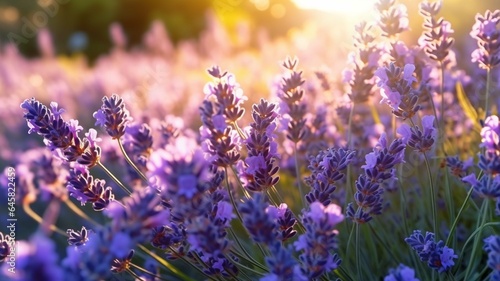 Lavender flowers in the sunlight .Soft focus. Nature background
