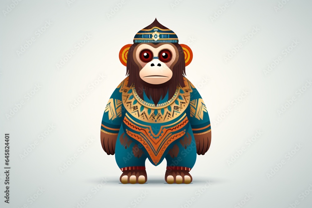 Cartoon illustration of a monkey Cartoon illustration of a monkey