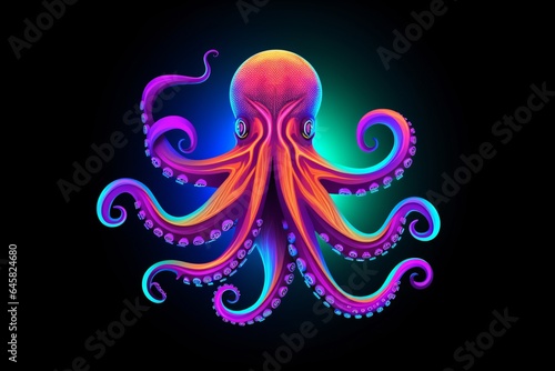 Octopus Radiant Neon Icon