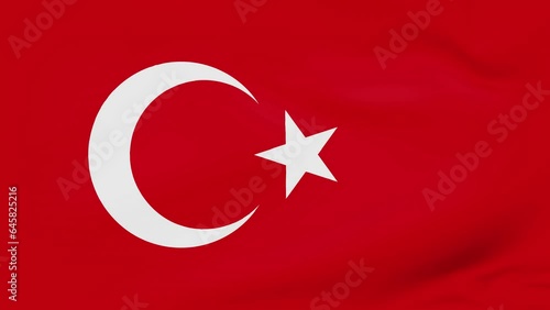 Turkey flag waving in wind