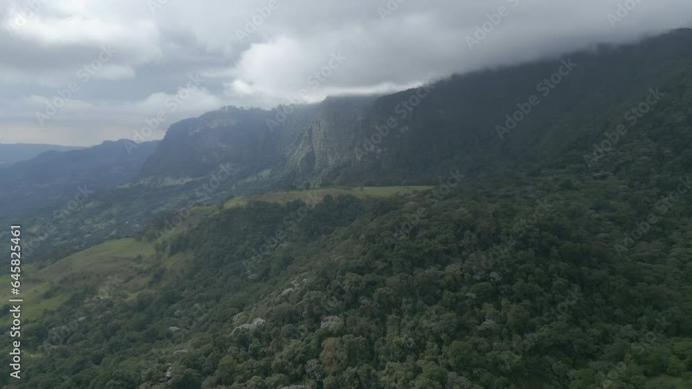 Aerial view of mountain landscape with clouds Aerial view of mountain landscape with clouds