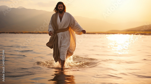Christ walking on water. 