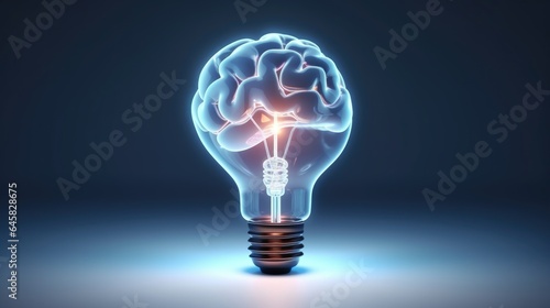 light bulb symbolizing the human brain with ideas