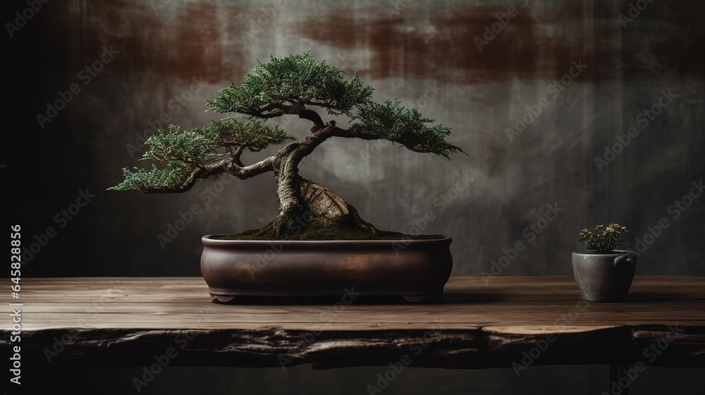 bonsai tree in a vase - obrazy, fototapety, plakaty 