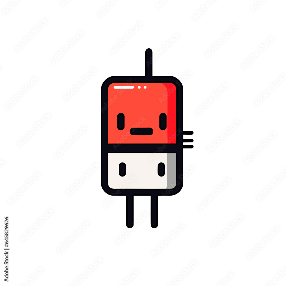 MOSFET transistor vector icon in minimalistic, black and red line work, japan web MOSFET transistor vector icon in minimalistic, black and red line work, japan web