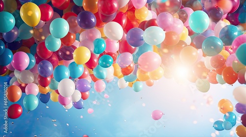 An image of a background filled with colorful balloons.