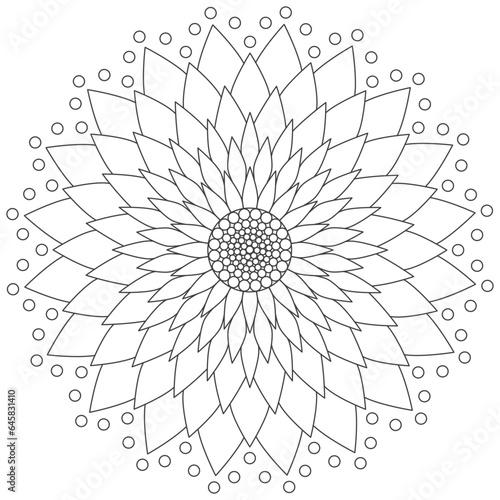 Mandala Ausmalbild mit transparentem Hintergrund 