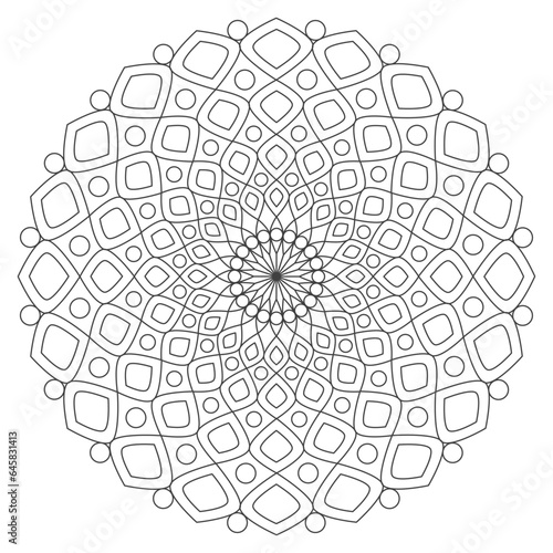 Mandala Ausmalbild mit transparentem Hintergrund 