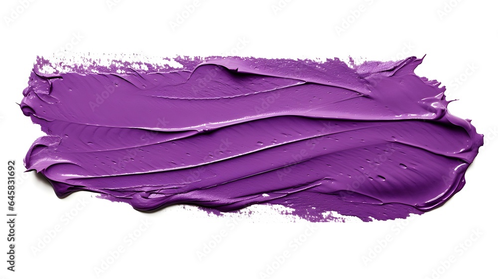 Isolated dark purple Brush Stroke on a white Background. Acrylic Paint Texture with Copy Space 
