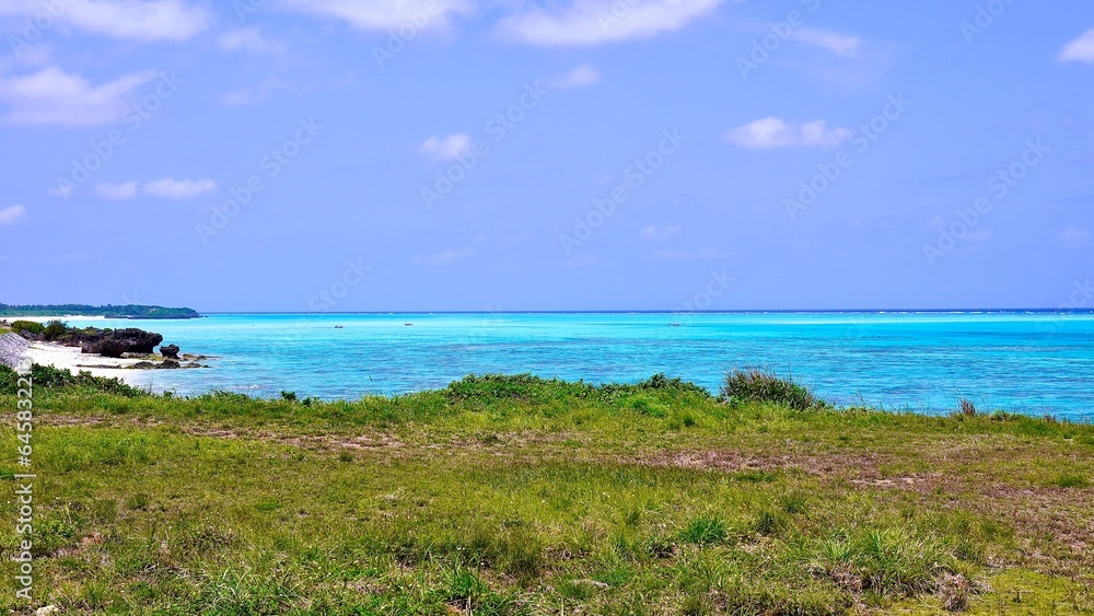 鹿児島県与論島の大金久海岸の海の風景