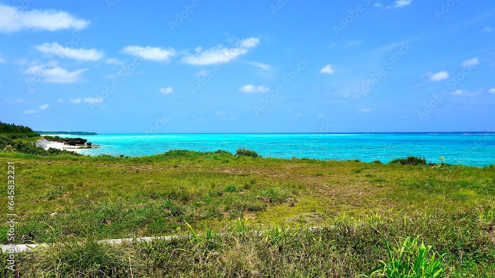 鹿児島県与論島の大金久海岸の海の風景