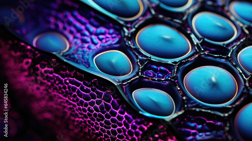 Capture the mesmerizing details of everyday objects with UV macro photography in this intriguing scene. Witness how ultraviolet light reveals unseen patterns and textures in various materials.