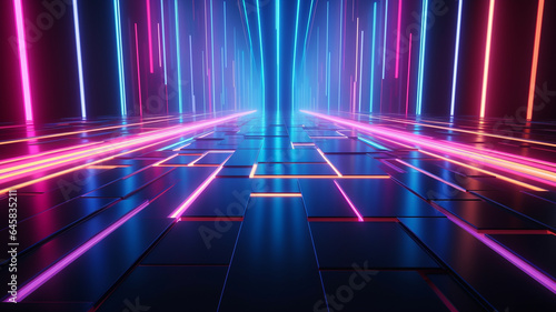 Abstract 3d colorful neon background