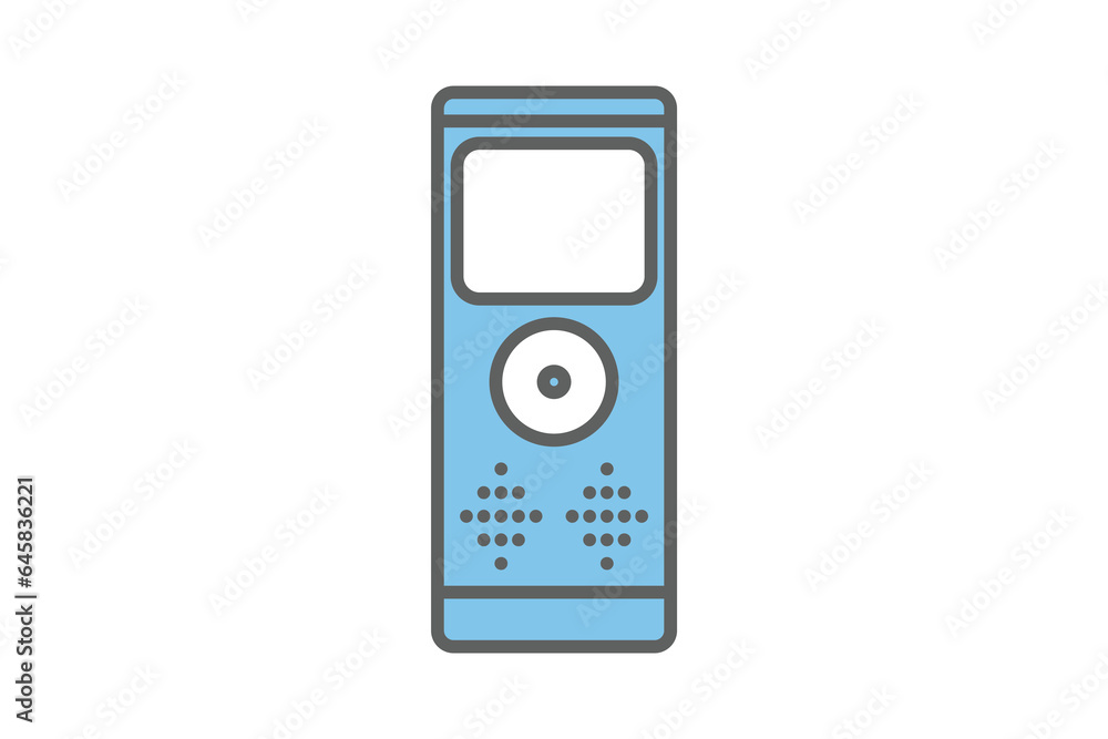 Dictaphone Icon. Icon related to Communication. Suitable for web site design, app, user interfaces. Flat line icon style. Simple vector design editable Dictaphone Icon. Icon related to Communication. Suitable for web site design, app, user interfaces. Flat line icon style. Simple vector design editable