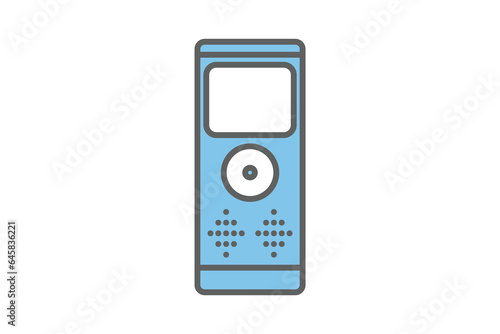 Dictaphone Icon. Icon related to Communication. Suitable for web site design, app, user interfaces. Flat line icon style. Simple vector design editable