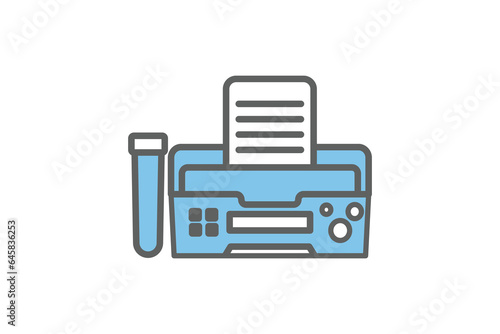 Fax Machine, Icon. Icon related to Communication. Suitable for web site design, app, user interfaces. Flat line icon style. Simple vector design editable