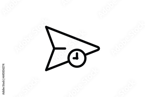 Timed . Icon. Communication. Vector Icon. Icon related to Communication. Suitable for web site design, app, user interfaces. Line icon style. Simple vector design editable