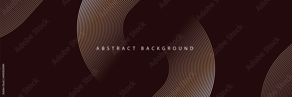 Dark brown luxury background with shiny gold curve line pattern. Elegant stripes golden curve lines. Luxury style design. Suit for header, cover, poster, banner, website. Vector illustration Dark brown luxury background with shiny gold curve line pattern. Elegant stripes golden curve lines. Luxury style design. Suit for header, cover, poster, banner, website. Vector illustration