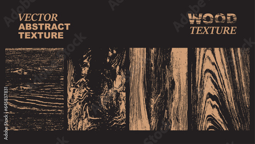 Wood texture overlay high detail vector texture. Collection stamp with abstract wavy scratch effect v3.