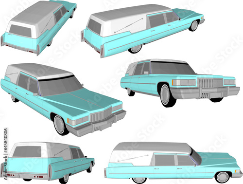 Vector sketch of classic old retro car design illustration for collection stash