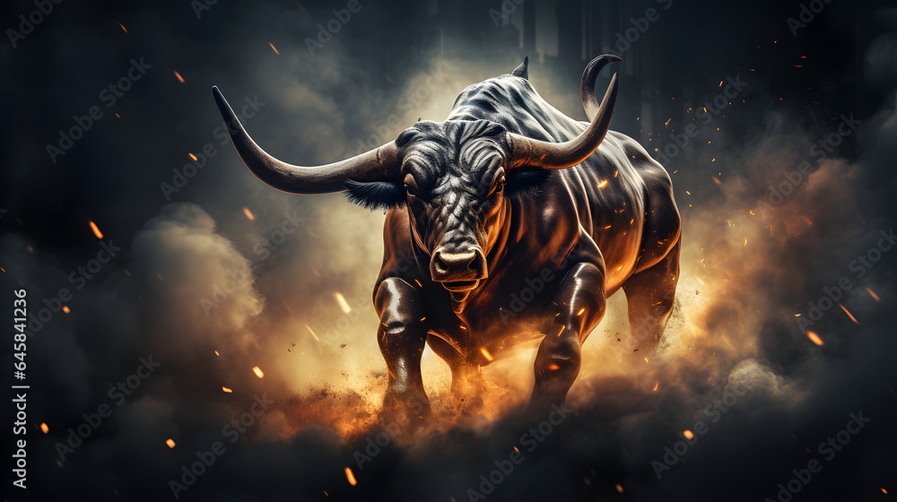 Bull trading on Stock market, bull, stocks, etfs, cfd, future, daytrading, bull market