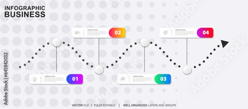 infographic element design 4 step, infochart planning
