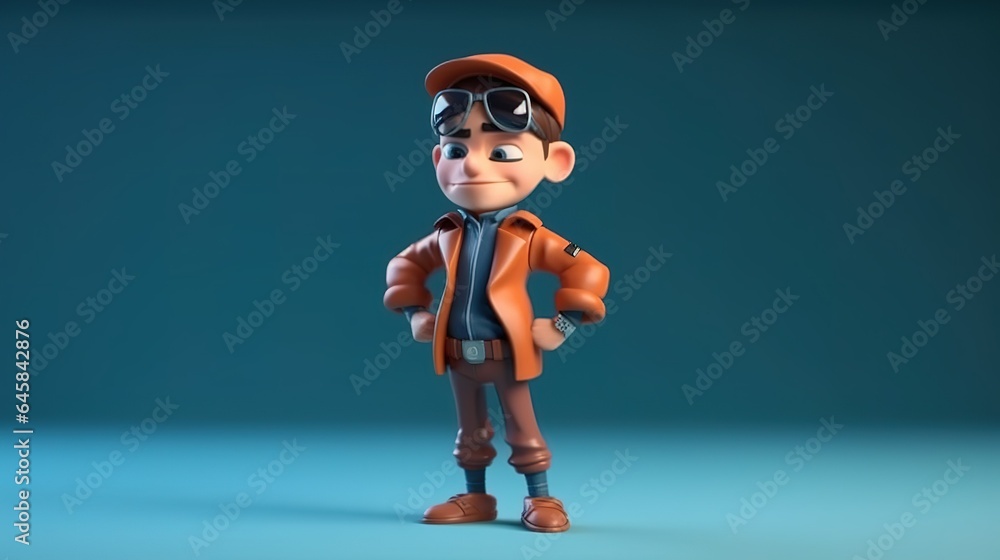 A 3d cartoon style model of a character A 3d cartoon style model of a character